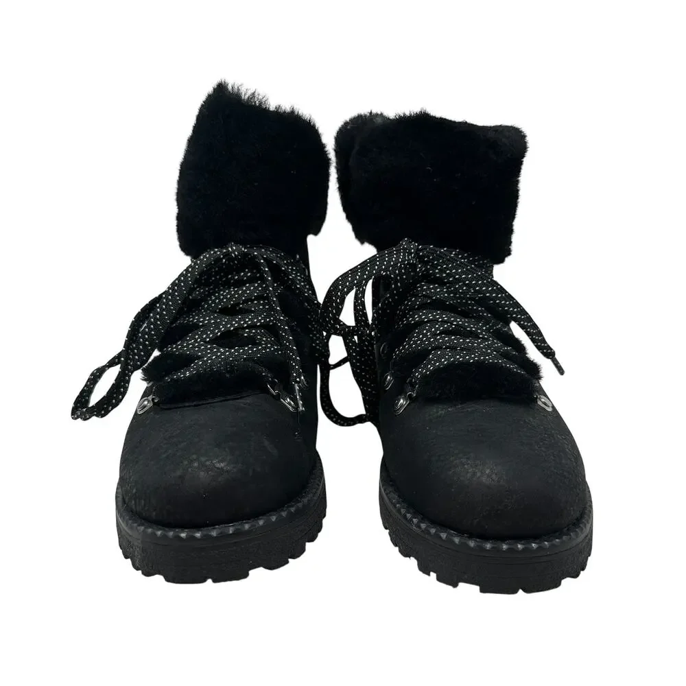 J. Crew Nordic Boots Black‎ Suede Winter Snow Boot Size 9